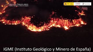 Erupción Cumbre Vieja La Palma 20sept 2021Noche Instituto Geológico y Minero de España IGME [upl. by Emelyne]