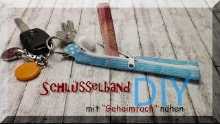 Schlüsselband mit Reißverschlussfach selber nähen  DIY [upl. by Adnalram672]