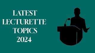 LATEST LECTURETTE TOPICS 2024  SSB INTERVIEW [upl. by Kennith]