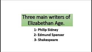 Three main writers of Elizabethan Age  Elizabeth age  Renaissance age [upl. by Whitford]