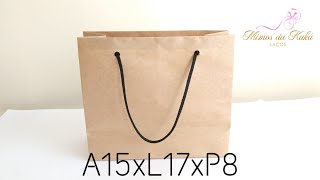 Como Fazer Sacola de Papel Kraft tam P  A15xL17Diy Paper Bag Kaká Magalhães [upl. by Narad111]