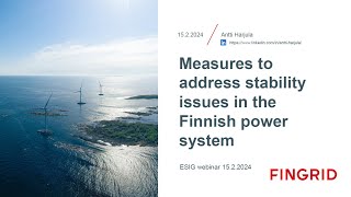 Webinar Measures to Address Stability Issues in Fingrid [upl. by Arrat]