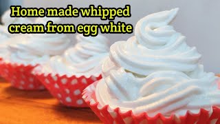 How to make egg whipping creamWhipping cream from egg whiteOnly 2ingredients whipping cream [upl. by Drona]