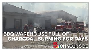 Missouri BBQ warehouse to burn for days after catching fire officials say [upl. by Calvano]