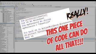 Protectunprotect all sheets at once The VBA Code that saved my friends nails [upl. by Harland]