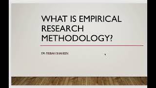 What is Empirical Research Methodology   What is Empiricism in Methodology [upl. by Ahsemik]