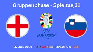 UEFA Euro 2024  England vs Slowenien  Gruppenphase  Spieltag 31 [upl. by Longwood]