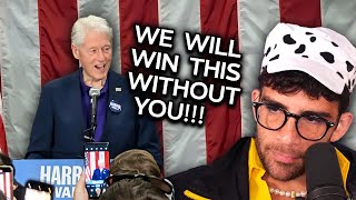 Bill Clinton Adresses Muslim Voters in INSANE Speech in Michigan  HasanAbi reacts [upl. by Eniamzaj]