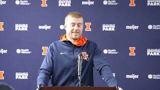 Northwestern postgame Illini RB Aidan Laughery [upl. by Mcgregor]