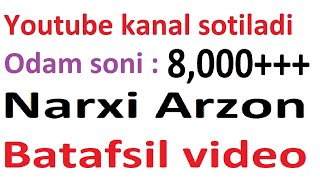 N72899 YOUTUBE KANAL SOTILADI 2024 PULATOV DILMUROD internetda pul ishlash youtube prosmotr [upl. by Arria]