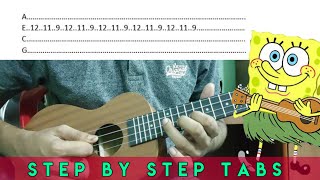 SpongeBobs 12th Street Rag  TABS  TUTORIAL  Ukulele [upl. by Mellette]