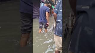 After heavy rain Dhaka the capital of BD 🙃🙃🙃🙃🙃 rain water city dhaka rickshaw [upl. by Kcirreg]