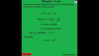 Moseleys law in 1 min shorts [upl. by Datha942]