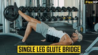 Single Leg Glute Bridge Form amp Tutorial Guide 30 Seconds  FlexXP [upl. by Annabal]