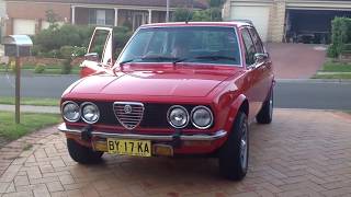 1976 Alfa Romeo Alfetta 18  Warm Up amp Drive [upl. by Adamec]