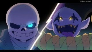 Undertale reaccionando a Sans vs Jevil [upl. by Auhel121]