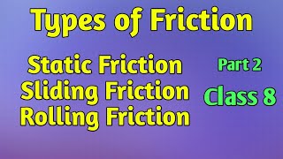 Types of frictionstaticfriction slidingrolling frictionclass 8The Numerical [upl. by Onej]