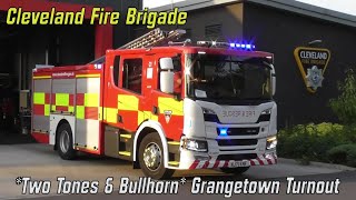 TWO TONES amp BULLHORN  Cleveland Fire Brigade Turnout from Grangetown C1 with Station Tones [upl. by Otrebireh]