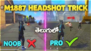 M1887 one tap headshot pro tipsamptricks In free fire in Telugu [upl. by Einnep237]