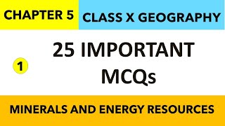 279  MCQs Class10 GEOGRAPHY chapter 5  MINERALS AD ENERGY RESOURCES  Sst Class 10 CHAPTER 5 MCQs [upl. by Anneg107]