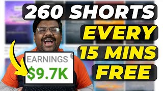 How to Generate 260 YouTube Shorts Every 15 Minutes for Free amp Make Money [upl. by Seeto878]