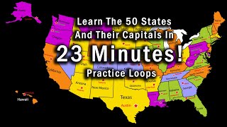 Learn the 50 States and Capitals in 23 Minutes Practice loops for fast learning by singing [upl. by Hsakaa93]