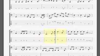 Aerosmith Pink Bass guitar tablature [upl. by Land]