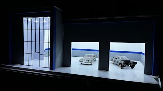 How I put up lights on model car shop diorama [upl. by Teplitz]