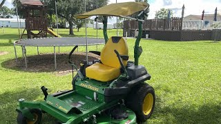 Mowing with John Deere Zero Turn 730M and Testing the Chapin 4 Gallon Backpack Sprayer johndeere [upl. by Berstine103]