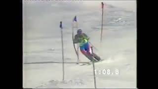 Alberto Tomba slalom in slow motion alpine skiing [upl. by Erdnassac]