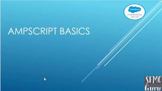 Salesforce Marketing Cloud AmpScript Basics [upl. by Eimarej768]