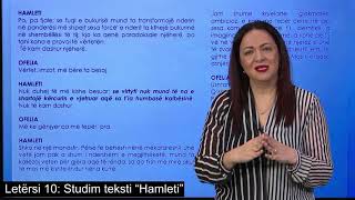 Letërsi 10  Studim teksti “Hamleti” [upl. by Tdnerb]