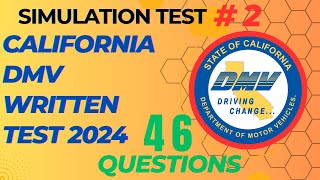 California DMV Simulation Real Test 2024  SET 2  46 questions  DMV Permit Practice Test 2024 [upl. by Oicnerolf]