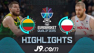 Lithuania 🇱🇹 vs Poland 🇵🇱  J9 Highlights  FIBA EuroBasket 2025 Qualifiers [upl. by Atiuqram341]