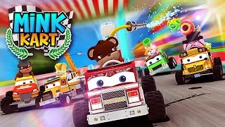 Monster Truck School Bus Fire Truck Construction Toy Truck Cars Race go Kart Racing Kids Animation [upl. by Nolyad86]