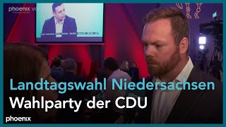 Landtagswahl Niedersachsen Wahlparty der CDU in Hannover am 091022 [upl. by Old990]