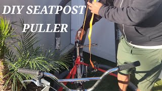 TRYING TO REMOVE A STUCK SEATPOST WITH A DIY SEATPOST PULLER [upl. by Boaten836]