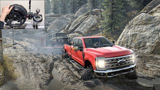 Ford F550 Towing Tow Mercedes G63  SnowRunner  Thrustmaster T300RS gameplay [upl. by Marston]