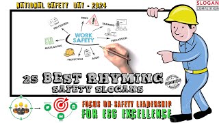 👌BEST RHYMING INDUSTRIAL SAFETY SLOGANS🗣️✍️NATIONAL SAFETY DAY👨‍👨‍👧‍👧🎯FOCUS ON SAFETY LEADERSHIP🕵️ [upl. by Klemm]