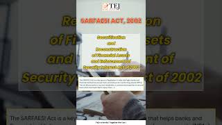 What is SARFAESI Act Indian Economy Concepts Prelims Bits I RAS Prelims 2024 tejcivils rasprelim [upl. by Nahgen]