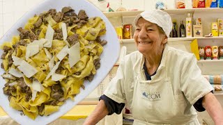 Pasta Grannies enjoy 91 year old Marias tagliatelle with chicken liver ragu [upl. by Platt212]