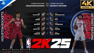 Houston Rockets VS Detroit Pistons full game nba 2k25 [upl. by Maye]