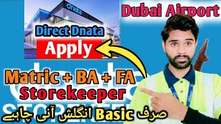 Apply For Storekeeper Job In Dubai Airport Dnata Website Emirates Group Carrier dubaiworkvisa [upl. by Ayam146]