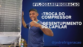 Capilar entupido Troca do compressor  desentupimento do capilar [upl. by Nnyleve]