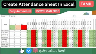 Create Automated Attendance Tracker In Excel  Calculate Attendance Automatically [upl. by Yesnyl901]