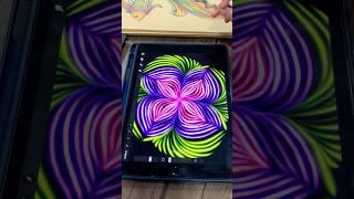 Satisfying Mandala Art 🩷💜💚 relaxing mandalaart digitalart satisfying trending procreate [upl. by Nemzzaj]