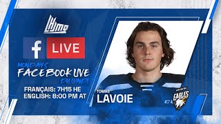 QMJHL Facebook Live  with Tomas Lavoie Cape Breton Eagles [upl. by Stockwell]