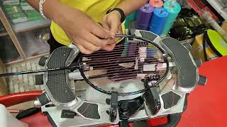 Maxbolt Balck Woven Badminton Racket Hybrid Stringing [upl. by Bellanca]