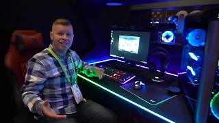 CES 2019 Thermaltakes RGB Gaming Desk [upl. by Linc]