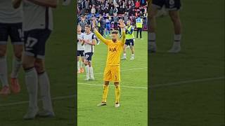 FT Crystal Palace 10 Tottenham Goalkeeper Vicario holds his hands up to the away end [upl. by Kerwinn]